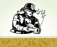 Firefighter Fireman with Hose Version 106 Decal Sticker Wall Boy Girl Firefighter08OCC4 24x28