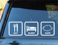 Eat Sleep Vape Car Window Lettering Laptop Decal Sticker Decals Stickers