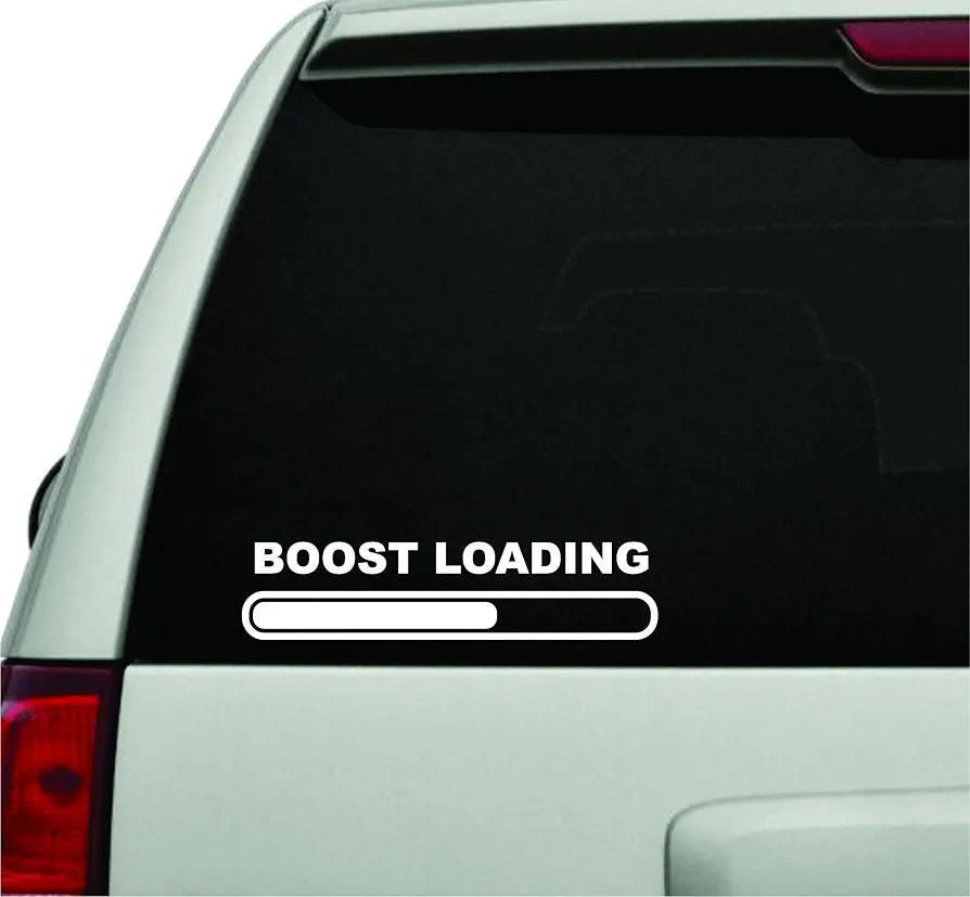 Dabbledown Boost Loading Car Window Laptop Windshield Banner Lettering Decal Sticker Decals Stickers Girl JDM Drift A Style sec 1 3x11