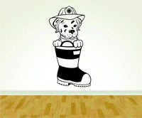Firefighter Dalmation in Boot Version 101 Decal Sticker Wall Boy Girl Firefighter16OCC4 15x28