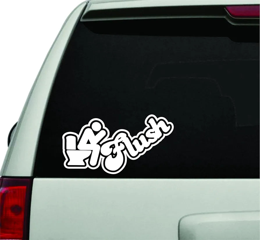 Dabbledown Flush Guy On Toilet Car Window Laptop Windshield Banner Lettering Decal Sticker Decals Stickers Girl JDM Drift sec 1