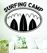 Dabbledown Decals Surfing Camp Logo Surfing Surfboard Decal Sticker Wall Boy Girl Teen Child