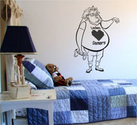 Gamer Guy Nerd Old School Vintage Video Game Decal Sticker Wall Boy Girl Teen Child Sport Fight