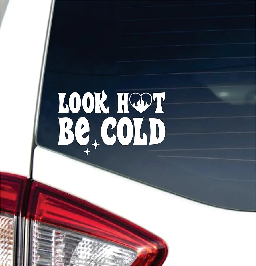 Dabbledown Look Hot Be Cold 4x6 Car Truck Window Windshield Lettering Quote Decal Sticker Decals Stickers JDM Automobile
