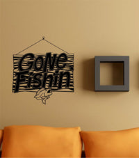 Gone Fishin Sign Decal Sticker Wall Art Graphic Fish Ocean Scuba Dive