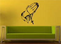 Praying Hands Wall Decal Sticker Christian Catholic Religion Religions God Gods