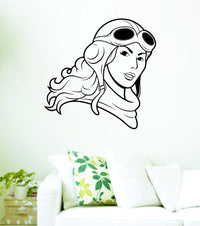Dabbledown Decals Aviator Version 104 Pilot Plane Airplane Woman Girl Decal Sticker Wall Boy Girl Teen Child Aviator04SM3bw