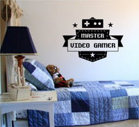 Master Video Gamer Controllers Decal Sticker Wall Boy Girl Teen Child Sport Fight