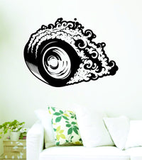 Dabbledown Decals Race Car Tire Smoking Drag Racing Wheel Decal Sticker Wall Boy Girl Teen Child ES3wheel01bw