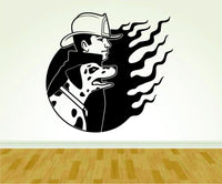 Firefighter Fireman with Dalmation Version 109 Decal Sticker Wall Boy Girl Firefighter05OCC4 27x28