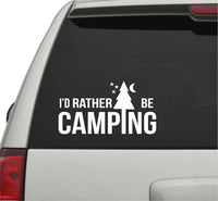 Dabbledown Decals I'd Rather Be Camping Version 101 Small Laptop Version Car Window Windshield Banner Lettering Decal Sticker Decals Stickers Girl JDM Drift