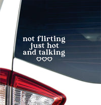 Dabbledown Not Flirting Just Hot and Talking 4x6 Car Truck Window Windshield Lettering Quote Decal Sticker Decals Stickers JDM Automobile