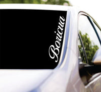 Dabbledown Large Boriqua Cursive Car Truck Window Windshield Lettering Decal Sticker Decals Stickers JDM Automobile