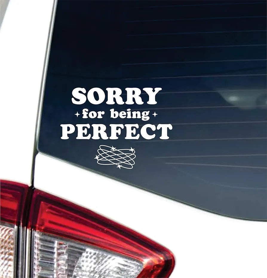 Dabbledown Sorry for Being Perfect 4x6 Car Truck Window Windshield Lettering Quote Decal Sticker Decals Stickers JDM Automobile
