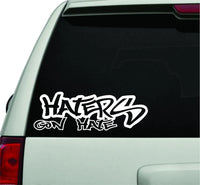 Dabbledown Haters Gon Hate Car Window Laptop Windshield Banner Lettering Decal Sticker Decals Stickers Girl JDM Drift sec 1