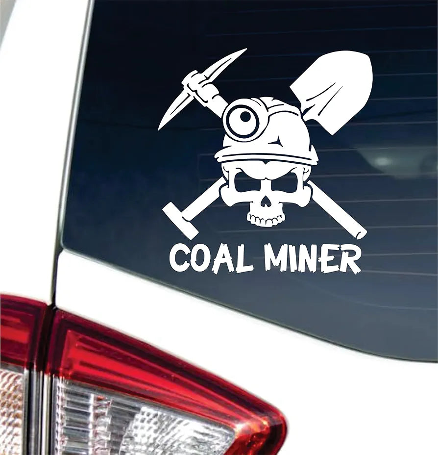 Dabbledown Coal Miner Car Truck Window Windshield Lettering Quote Decal Sticker Decals Stickers JDM Automobile 