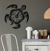 Hibiscus Turtle Wall Decal Sticker Art Graphic Turtles Hawaiian Hawaii