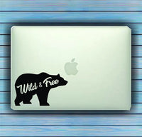Dabbledown Decals Wild and Free Bear Car Window Windshield Lettering Decal Sticker Decals Stickers