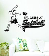 Dabbledown Decals Eat Sleep Play Softball Version 203 Decal Sticker Wall Boy Girl Teen Child