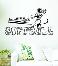Dabbledown Decals Eat Sleep Play Softball Version 205 Decal Sticker Wall Boy Girl Teen Child