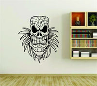Dabbledown Tiki Tribal Skull Design Vinyl Wall Decal Sticker Car Window Truck Decals Stickers ESskull026bw 24x28