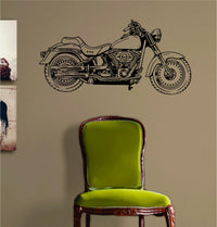 Motorcycle Version 101 Hog Chopper Wall Decal Sticker Decals Stickers Vinyl Decal Sticker Wall Graphic Vintage Retro Room Riding Chopper Cycle