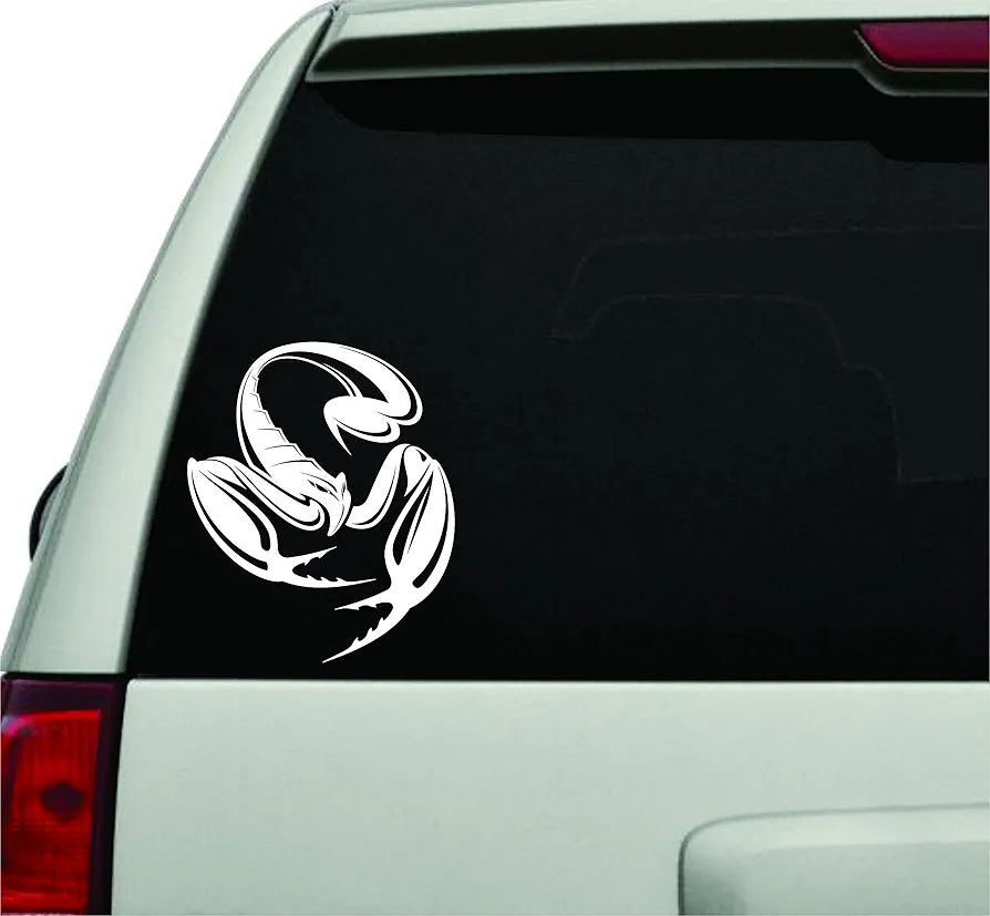 Dabbledown Decals Scorpion Version 101 White Color Car Window Windshield Lettering Decal Sticker Decals Stickers Girl JDM Drift