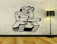 Military Tank with Soldier Branches Soldiers Uniform Vinyl Wall Decal Sticker Car Window Truck Decals Stickers Military31OCC4 25x28