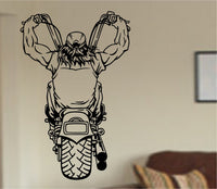 Guy Riding Motorcycle Chopper Rider Wall Vinyl Decal Sticker Decals Stickers Choppers Engine