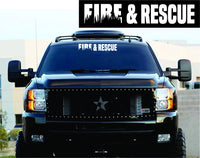 Dabbledown Decals Fire and Rescue Extra Large Version Car Window Windshield Banner Lettering Decal Sticker Decals Stickers Girl JDM Drift