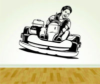 Go Cart Go Carting Racing Girl Vinyl Wall Decal Sticker Art Sports Kid Children Ball Nursery Boy Teen GOCARTJD011 24x28