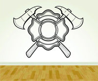 Firefighter Fireman Ax and Shield Logo Version 113 Decal Sticker Wall Boy Girl Firefighter03OCC4 27x28