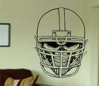 Football Player Helmet and Skull Vinyl Wall Decal Sticker Art Sports Kid Children Ball Nursery Boy Teen