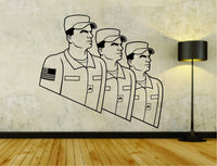 Military Soldiers in Uniform USA Army Marines Logo Version 102 Vinyl Decal Sticker Wall Boy Girl Military04OCC4 26x28