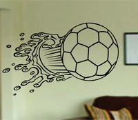Dabbledown Decals Soccer Ball Splashing Through Wall Vinyl Wall Decal Sticker Art Sports Kid Children Ball Nursery Boy Teen Homerun