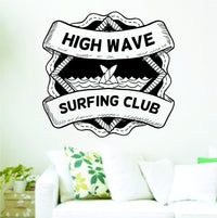 Dabbledown Decals High Wave Surfing Club Version 101 Surf Surfboard Decal Sticker Wall Boy Girl Teen Child