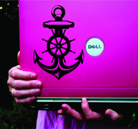 Nautical Anchor and Helm Vinyl Decal Sticker Art Graphic Sticker Laptop Car Window