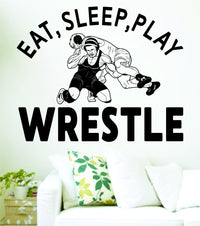 Dabbledown Decals Eat Sleep Play Wrestle Version 201 Wrestling Decal Sticker Wall Boy Girl Teen Child
