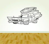 Station Wagon Car with Luggage vacation Design Vinyl Wall Decal Sticker Art Kid Children Nursery Boy Teen ES5car14 14x28
