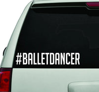 Hashtag Ballet Dancer White Version Car Window Windshield Lettering Decal Sticker Decals Stickers