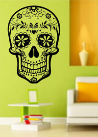 Dabbledown Decals Sugarskull Version 10 Wall Vinyl Decal Sticker Art Graphic Sticker Sugar Skull