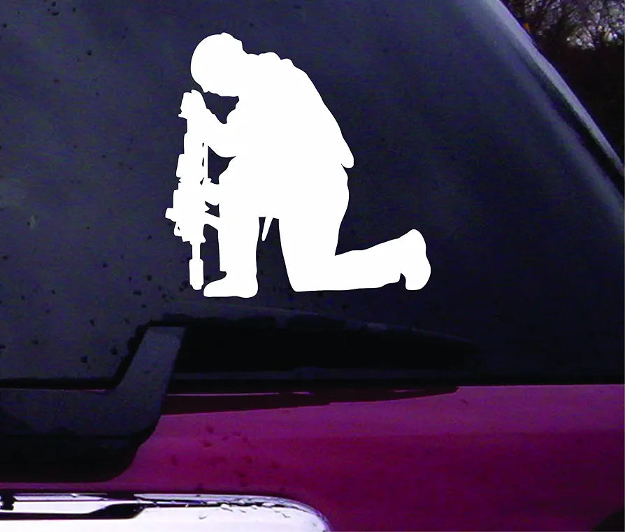 Dabbledown Soldier Kneeling Decal Sticker Vinyl Decal Sticker Art Graphic Stickers Laptop car Window
