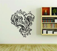 Dabbledown Waterheart Heart Wave Design Vinyl Wall Decal Sticker Car Window Truck Decals Stickers ESwaterheart001bw 24x28