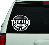 Dabbledown Decals Tattoo Studio White Version Car Window Windshield Lettering Decal Sticker Decals Stickers