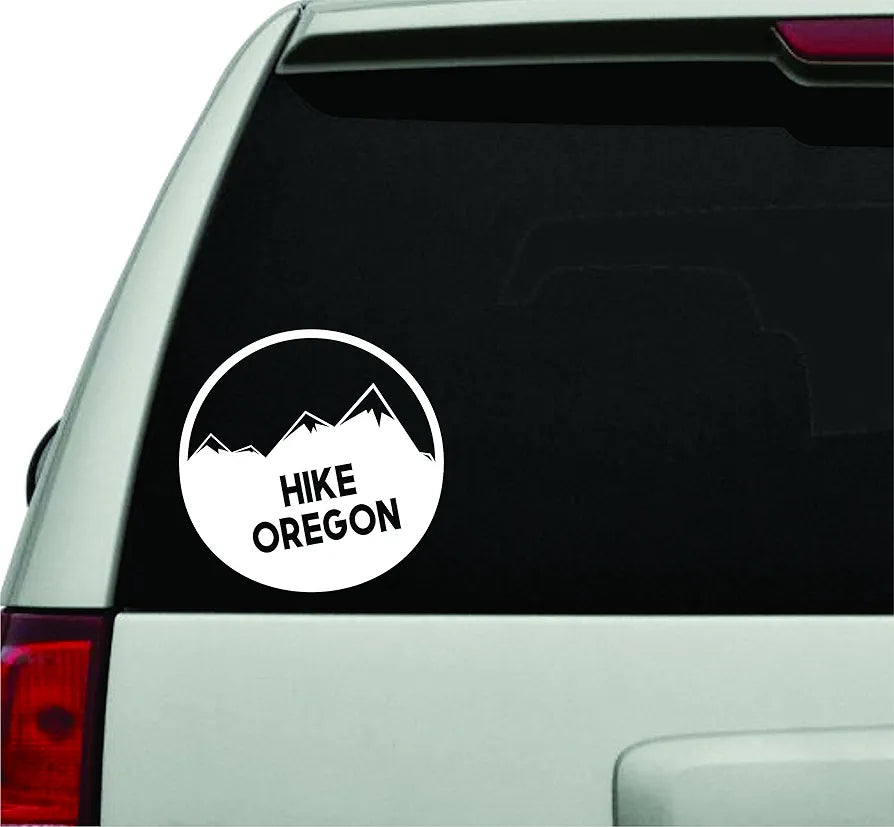 Dabbledown Decals Hike Oregon White Version Car Window Windshield Lettering Decal Sticker Decals Stickers Girl JDM Drift