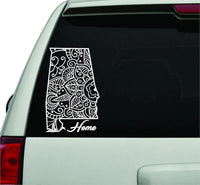 Dabbledown Decals Alabama Mandala State White Version Car Window Windshield Lettering Decal Sticker Decals Stickers Girl JDM Drift