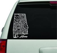 Dabbledown Decals Alabama Mandala State White Version Car Window Windshield Lettering Decal Sticker Decals Stickers Girl JDM Drift