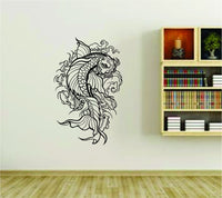 Koi Fish Asian Design Vinyl Wall Decal Sticker Car Window Truck Decals Stickers ES4asiankoi01BW 18x28