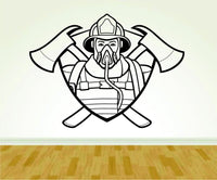 Firefighter Fireman with Mask and Shield Version 108 Decal Sticker Wall Boy Girl Firefighter06OCC4 21x28