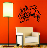 Music Notes Version 105 Design Decal Sticker Wall Instrument Cool Modern Beautiful Child Boy Girl
